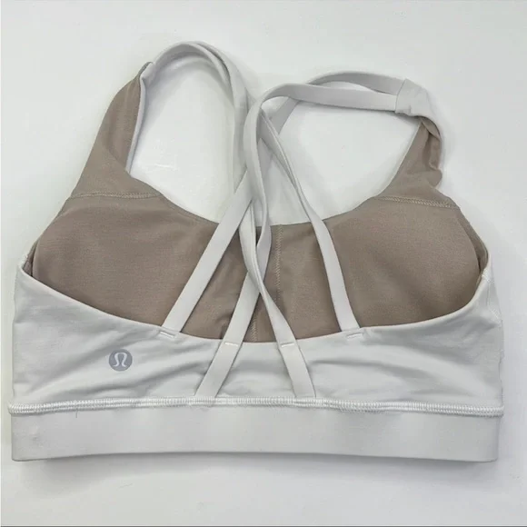 Lululemon white energy sports bra size 4 criss cross straps - Picture 4 of 7